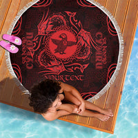Personalized Pembrokeshire Sir Benfro Beach Blanket Red Puffin Celtic-inspired - Wonder Print Shop