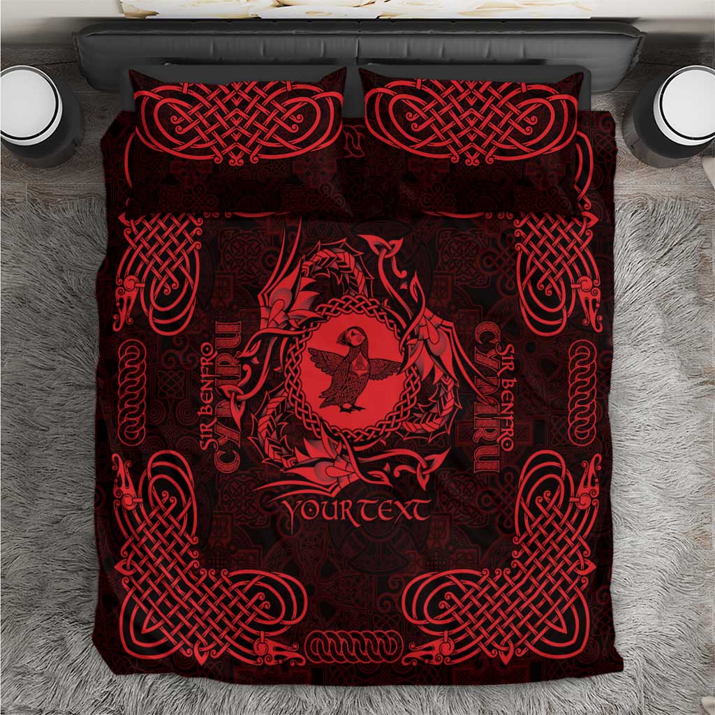 Personalized Pembrokeshire Sir Benfro Bedding Set Red Puffin Celtic-inspired - Wonder Print Shop