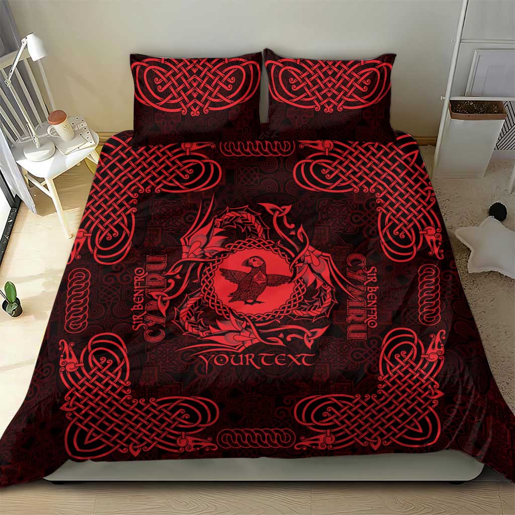 Personalized Pembrokeshire Sir Benfro Bedding Set Red Puffin Celtic-inspired - Wonder Print Shop