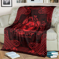 Personalized Pembrokeshire Sir Benfro Blanket Red Puffin Celtic-inspired - Wonder Print Shop