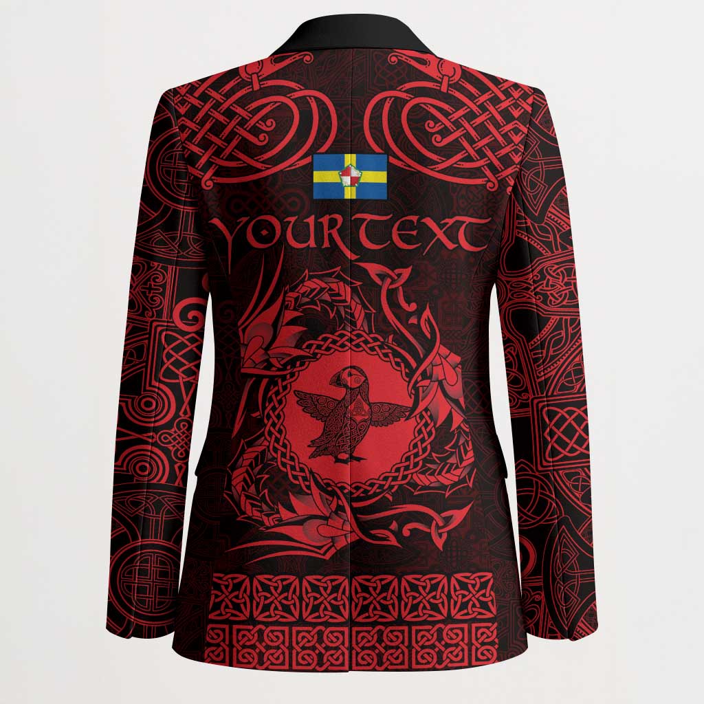 Personalized Pembrokeshire Sir Benfro Blazer Red Puffin Celtic-inspired - Wonder Print Shop