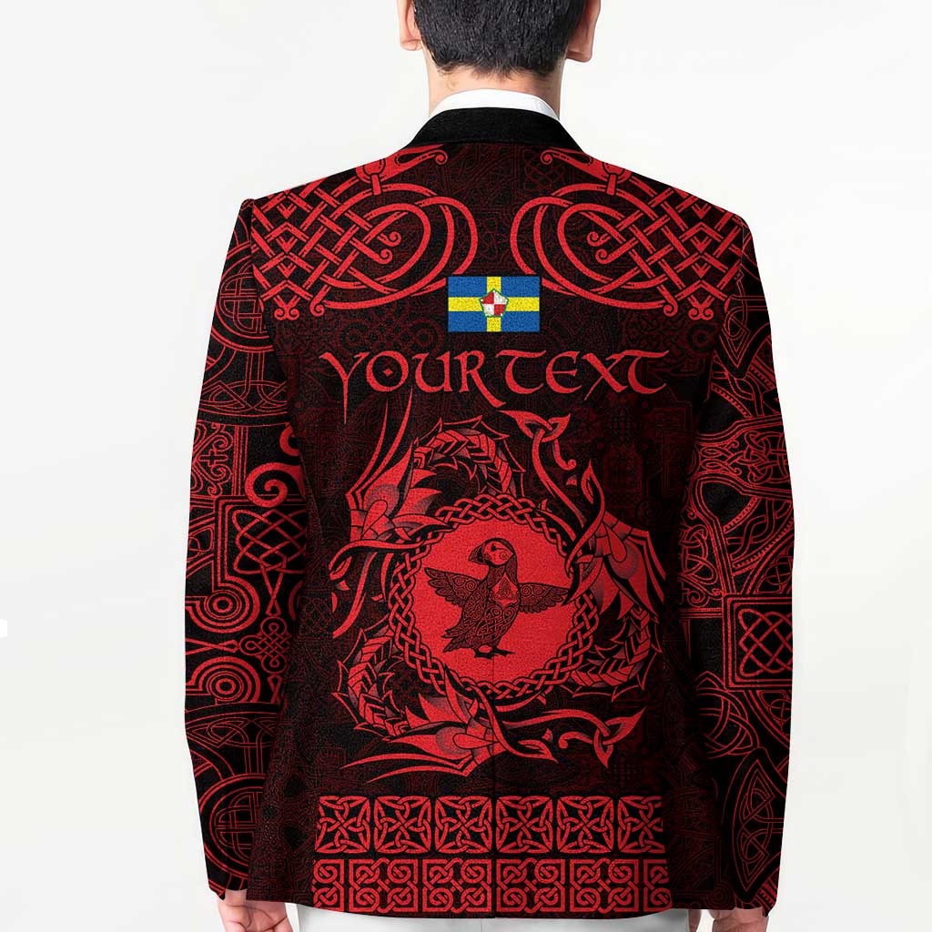 Personalized Pembrokeshire Sir Benfro Blazer Red Puffin Celtic-inspired - Wonder Print Shop