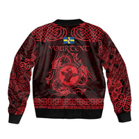 Personalized Pembrokeshire Sir Benfro Bomber Jacket Red Puffin Celtic-inspired - Wonder Print Shop