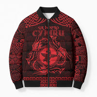 Personalized Pembrokeshire Sir Benfro Bomber Puffer Jacket Red Puffin Celtic-inspired - Wonder Print Shop
