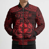 Personalized Pembrokeshire Sir Benfro Bomber Puffer Jacket Red Puffin Celtic-inspired - Wonder Print Shop