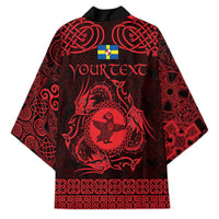 Personalized Pembrokeshire Sir Benfro Kimono Red Puffin Celtic-inspired - Wonder Print Shop