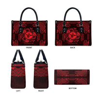 Personalized Pembrokeshire Sir Benfro Leather Bag Red Puffin Celtic-inspired - Wonder Print Shop