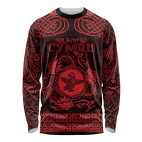Personalized Pembrokeshire Sir Benfro Long Sleeve Shirt Red Puffin Celtic-inspired - Wonder Print Shop