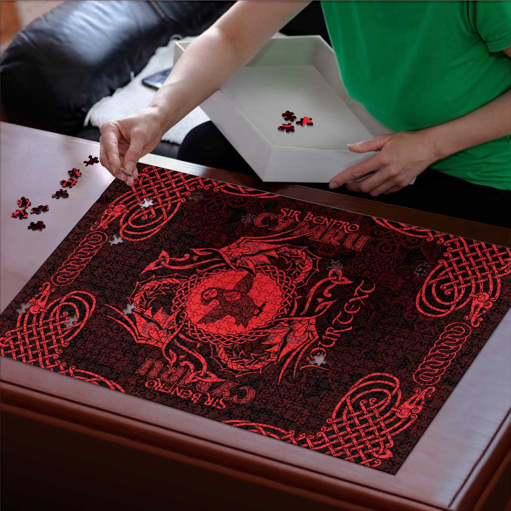 Personalized Pembrokeshire Sir Benfro Puzzle Red Puffin Celtic-inspired - Wonder Print Shop
