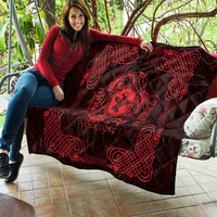 Personalized Pembrokeshire Sir Benfro Quilt Red Puffin Celtic-inspired - Wonder Print Shop