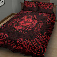 Personalized Pembrokeshire Sir Benfro Quilt Bed Set Red Puffin Celtic-inspired - Wonder Print Shop