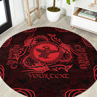 Personalized Pembrokeshire Sir Benfro Round Carpet Red Puffin Celtic-inspired - Wonder Print Shop