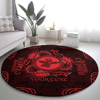 Personalized Pembrokeshire Sir Benfro Round Carpet Red Puffin Celtic-inspired - Wonder Print Shop