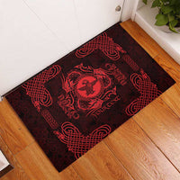 Personalized Pembrokeshire Sir Benfro Rubber Doormat Red Puffin Celtic-inspired - Wonder Print Shop