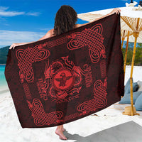 Personalized Pembrokeshire Sir Benfro Sarong Red Puffin Celtic-inspired - Wonder Print Shop