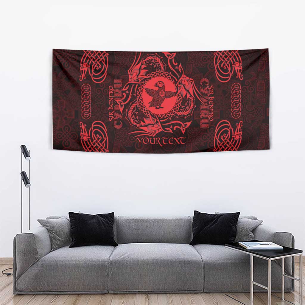 Personalized Pembrokeshire Sir Benfro Tapestry Red Puffin Celtic-inspired - Wonder Print Shop