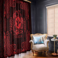 Personalized Pembrokeshire Sir Benfro Window Curtain Red Puffin Celtic-inspired - Wonder Print Shop