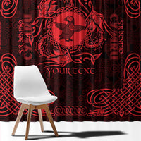 Personalized Pembrokeshire Sir Benfro Window Curtain Red Puffin Celtic-inspired - Wonder Print Shop