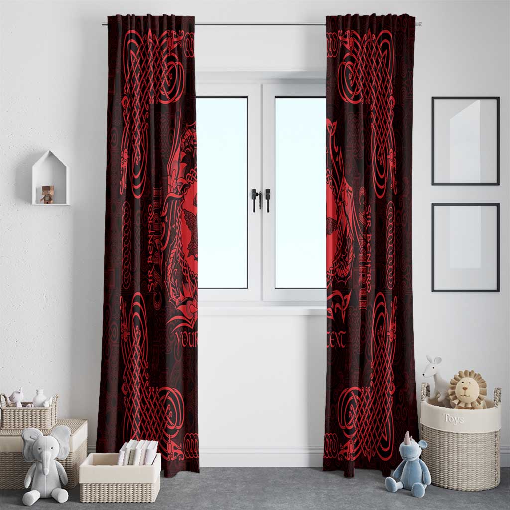 Personalized Pembrokeshire Sir Benfro Window Curtain Red Puffin Celtic-inspired - Wonder Print Shop