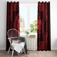 Personalized Pembrokeshire Sir Benfro Window Curtain Red Puffin Celtic-inspired - Wonder Print Shop
