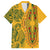 Africa Dashiki Hawaiian Shirt African Tribal Art Mixed Polynesian Tattoo Gold Color Unique - Wonder Print Shop