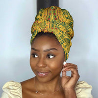 Dashiki and Polynesian Pattern Simple Headwrap Africa Pacific Culture Gold Version
