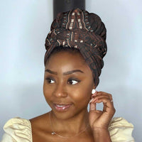 Dashiki and Polynesian Pattern Simple Headwrap Africa Pacific Culture Red Version