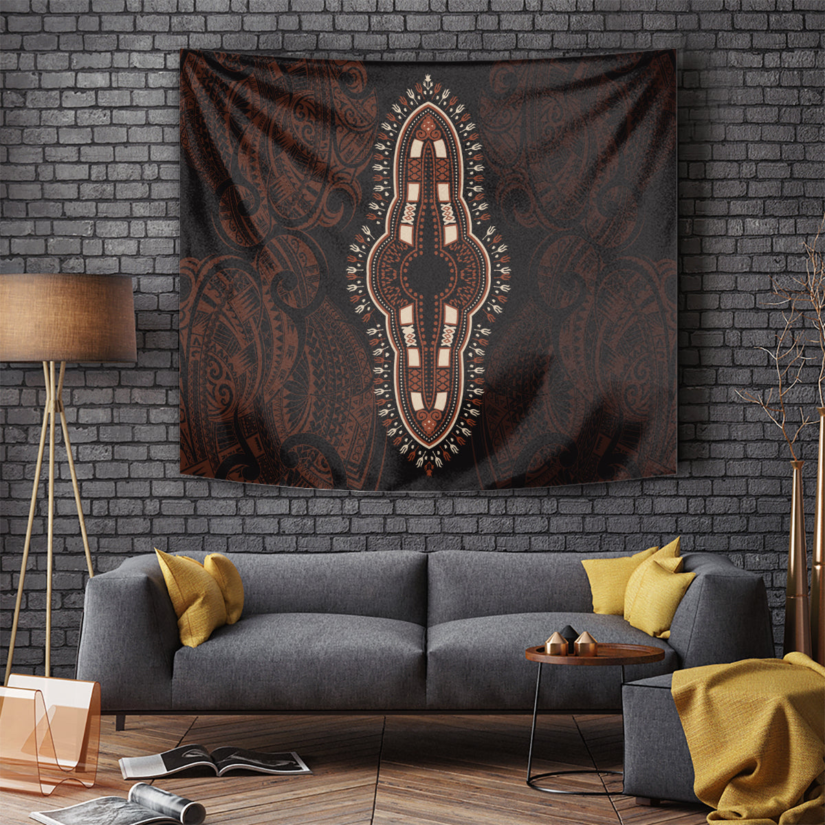 africa-dashiki-tapestry-african-tribal-art-mixed-polynesian-tattoo-red-color-unique