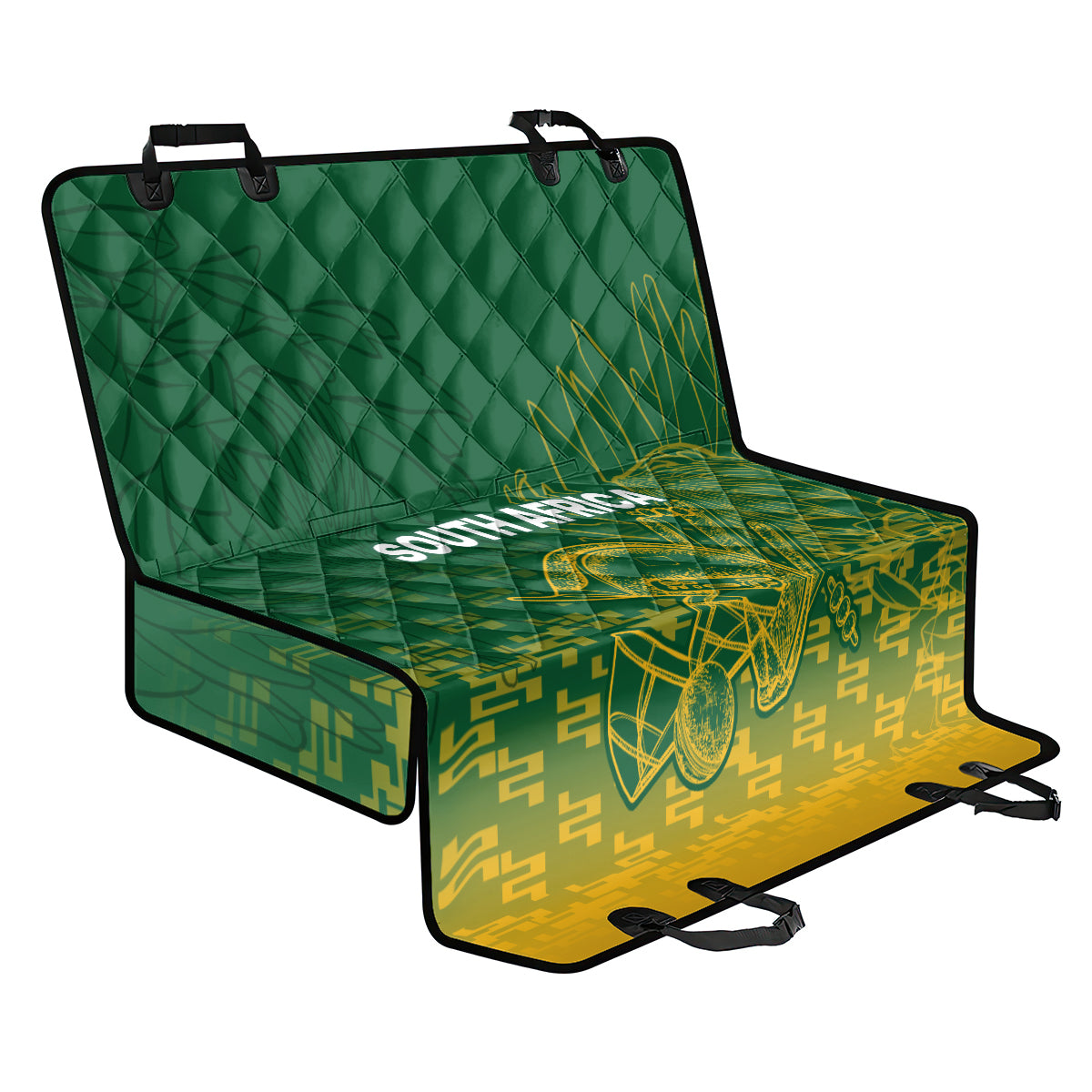 South Africa Cricket Back Car Seat Cover Go Proteas World Cup Version 2023 Sproty LT9 - Wonder Print Shop