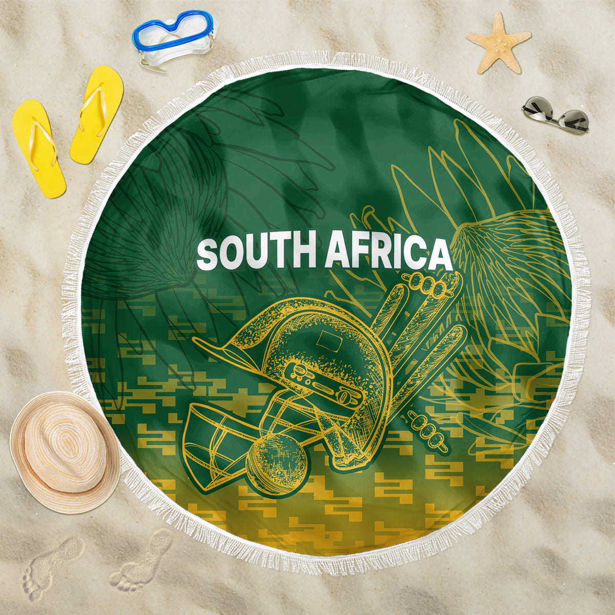 South Africa Cricket Beach Blanket Go Proteas World Cup Version 2023 Sproty LT9 - Wonder Print Shop