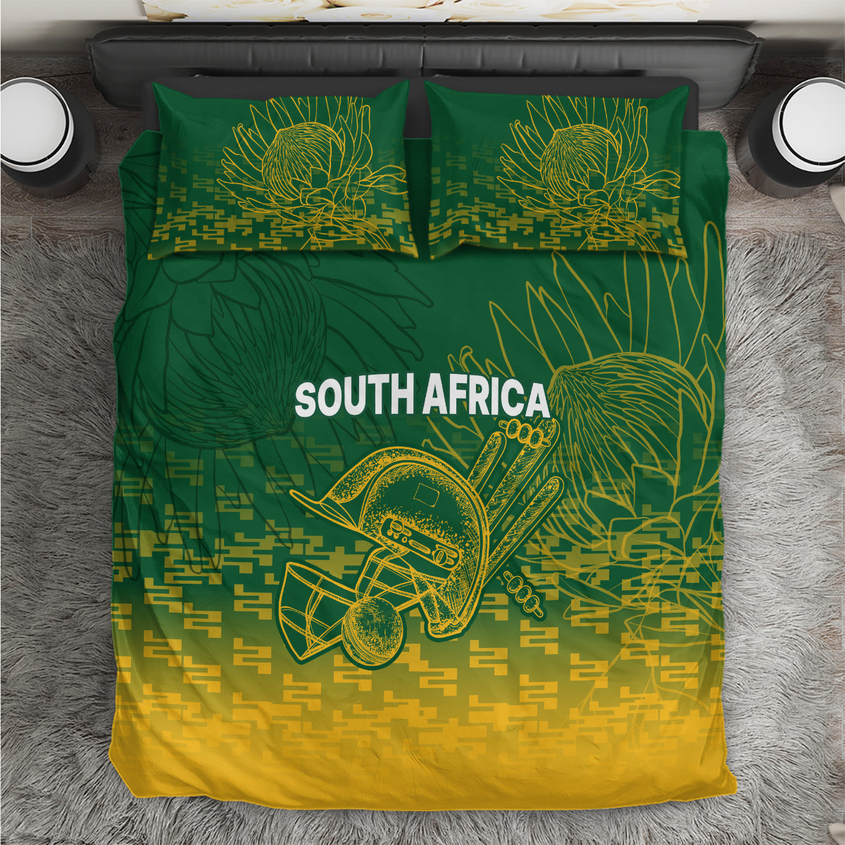 South Africa Cricket Bedding Set Go Proteas World Cup Version 2023 Sproty LT9 - Wonder Print Shop