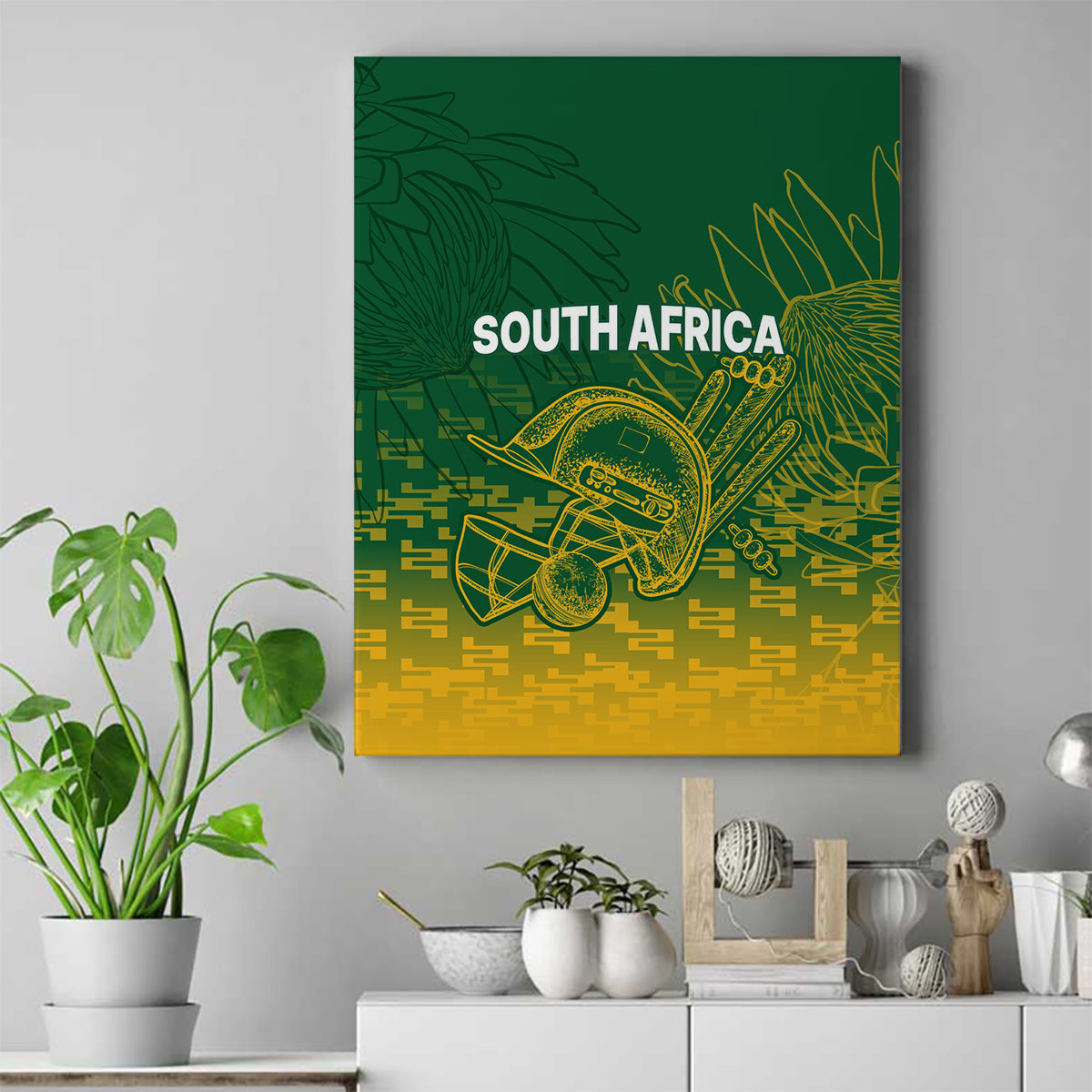 South Africa Cricket Canvas Wall Art Go Proteas World Cup Version 2023 Sproty LT9 - Wonder Print Shop