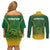 South Africa Cricket Couples Matching Off Shoulder Short Dress and Long Sleeve Button Shirts Go Proteas World Cup Version 2023 Sproty LT9 - Wonder Print Shop