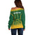 South Africa Cricket Off Shoulder Sweater Go Proteas World Cup Version 2023 Sproty - Wonder Print Shop