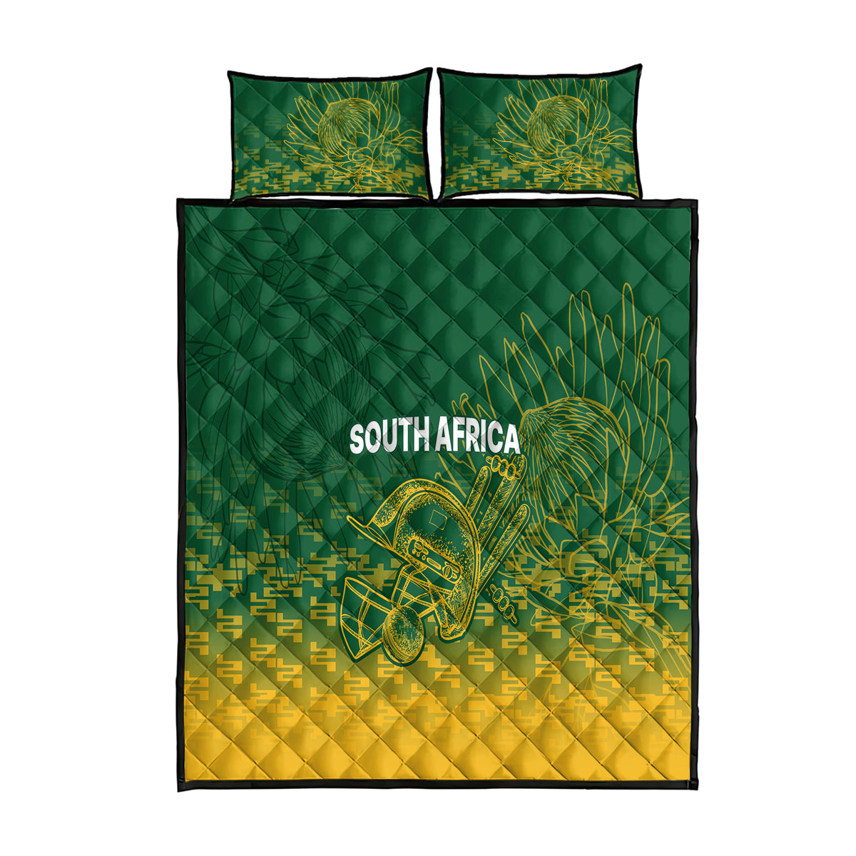 south-africa-cricket-quilt-bed-set-go-proteas-world-cup-version-2023-sproty