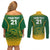 Custom South Africa Cricket Couples Matching Off Shoulder Short Dress and Long Sleeve Button Shirts Go Proteas World Cup Version 2023 Sproty LT9 - Wonder Print Shop