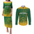 Custom South Africa Cricket Couples Matching Puletasi Dress and Long Sleeve Button Shirts Go Proteas World Cup Version 2023 Sproty LT9 - Wonder Print Shop