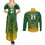 Custom South Africa Cricket Couples Matching Summer Maxi Dress and Long Sleeve Button Shirts Go Proteas World Cup Version 2023 Sproty LT9 - Wonder Print Shop