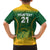 Custom South Africa Cricket Family Matching Off Shoulder Short Dress and Hawaiian Shirt Go Proteas World Cup Version 2023 Sproty LT9 - Wonder Print Shop