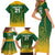 Custom South Africa Cricket Family Matching Short Sleeve Bodycon Dress and Hawaiian Shirt Go Proteas World Cup Version 2023 Sproty - Wonder Print Shop