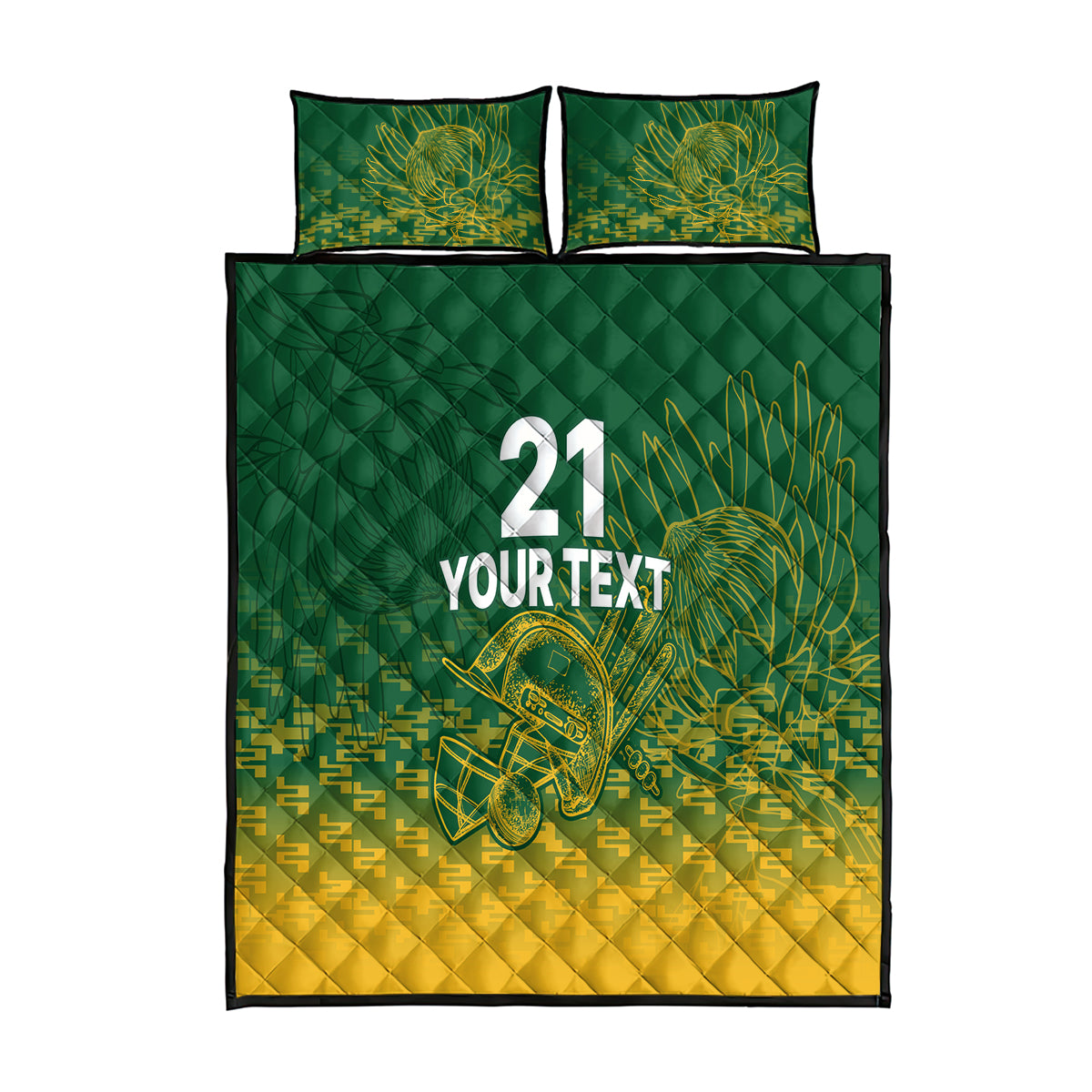 custom-south-africa-cricket-quilt-bed-set-go-proteas-world-cup-version-2023-sproty