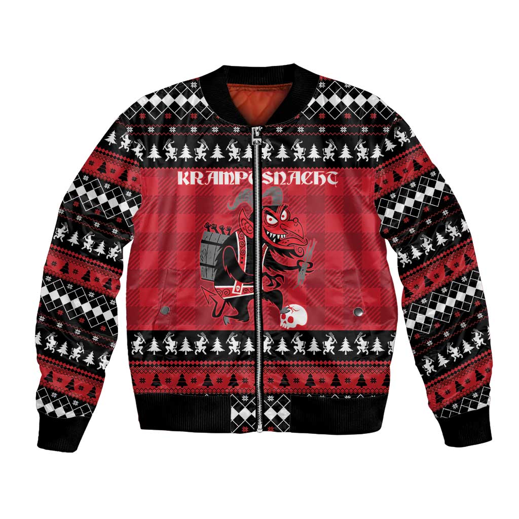 Merry Krampusnacht Personalized Bomber Jacket Austrian Bavaria Alpine Christmas Demons - Wonder Print Shop