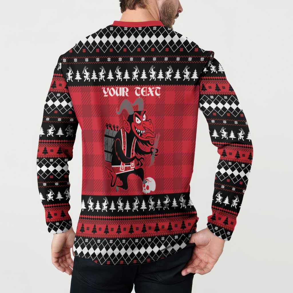 Merry Krampusnacht Personalized Button Sweatshirt Austrian Bavaria Alpine Christmas Demons - Wonder Print Shop