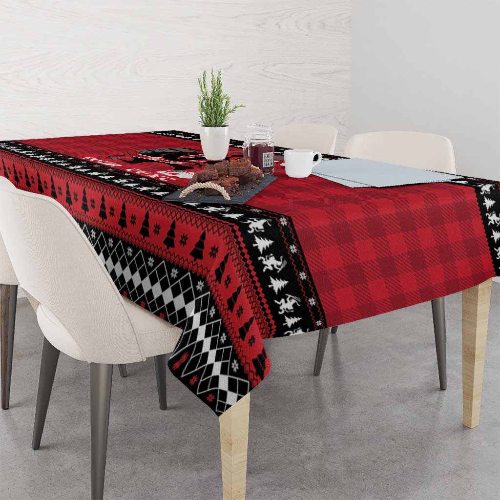 Merry Krampusnacht Personalized Tablecloth Austrian Bavaria Alpine Christmas Demons - Wonder Print Shop