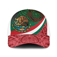 Mexico and Ireland Together Baseball Net Cap Aztec Sun Mix Celtic Shamrock - Wonder Print Shop