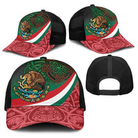 Mexico and Ireland Together Baseball Net Cap Aztec Sun Mix Celtic Shamrock - Wonder Print Shop
