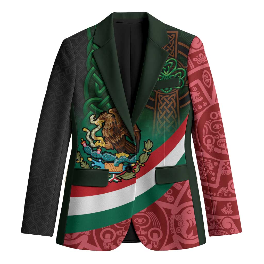 Mexico and Ireland Together Blazer Aztec Sun Mix Celtic Shamrock - Wonder Print Shop