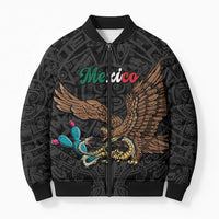 Black Mexico Aztec Custom Bomber Puffer Jacket Special Edition Heritage - Wonder Print Shop