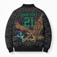 Black Mexico Aztec Custom Bomber Puffer Jacket Special Edition Heritage - Wonder Print Shop
