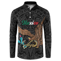 Black Mexico Aztec Custom Button Sweatshirt Special Edition Heritage - Wonder Print Shop